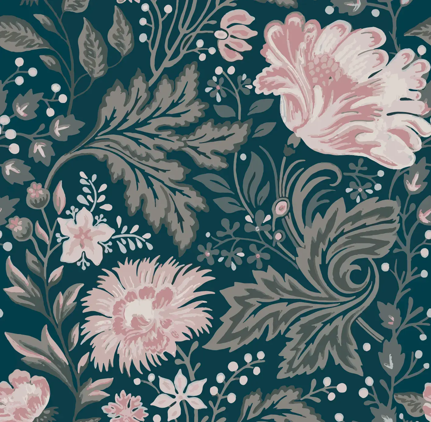 Mural Flowers Dark
